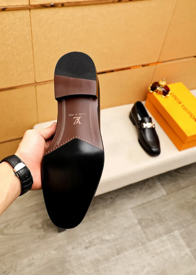 Louis Vuitton Horsebit 1955 لوفر أسود جلد حبيبات لوفر 9