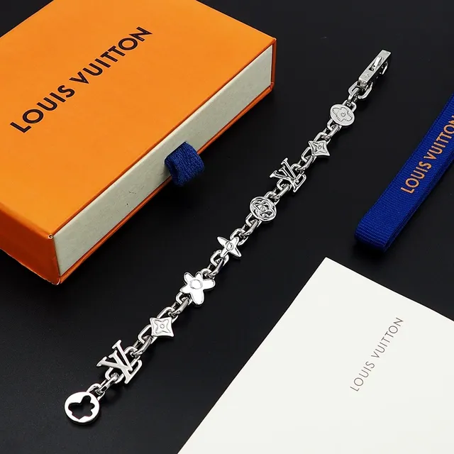 Louis Vuitton Iconic Chain Bracelet Pulseras de metal en tono plata y oro 3