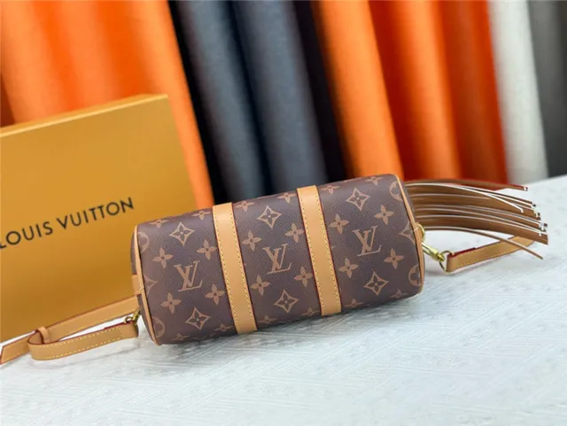 Louis Vuitton Keepall Negro Naranja Monogram Canvas Silueta de Barril Bolso Boston 15