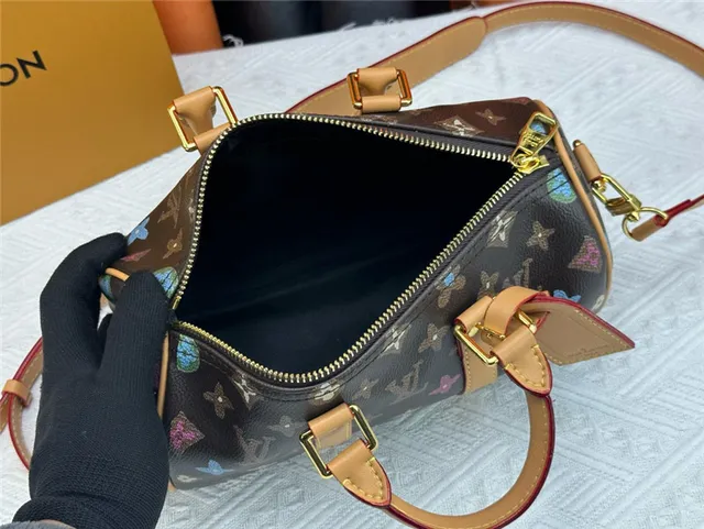 Louis Vuitton Keepall Negro Naranja Monogram Canvas Silueta de Barril Bolso Boston 20