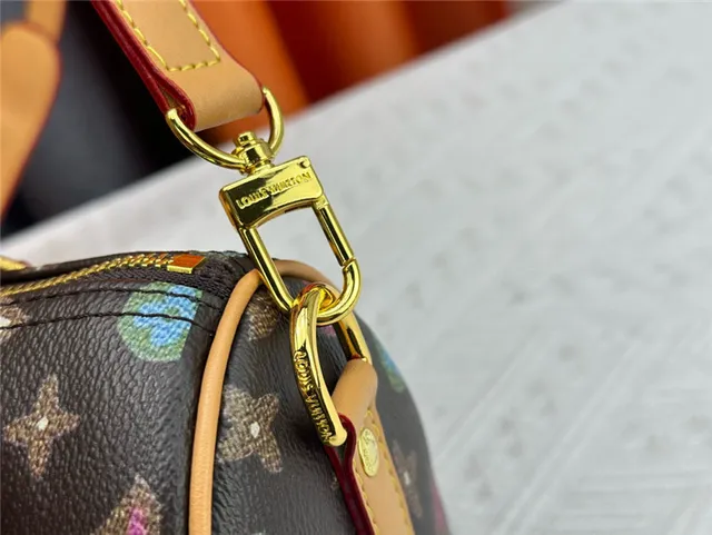 Louis Vuitton Keepall Negro Naranja Monogram Canvas Silueta de Barril Bolso Boston 22