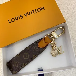 Louis Vuitton Key Strap Brown Beige Monogram Canvas Tan Leather Accent Crossbody Bag