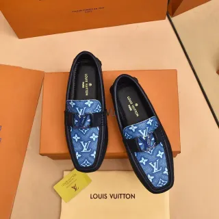 Louis Vuitton লোফার নীল মনোগ্রাম ক্যানভাস এবং নেভি লেদার স্লিপ-অন লোফার