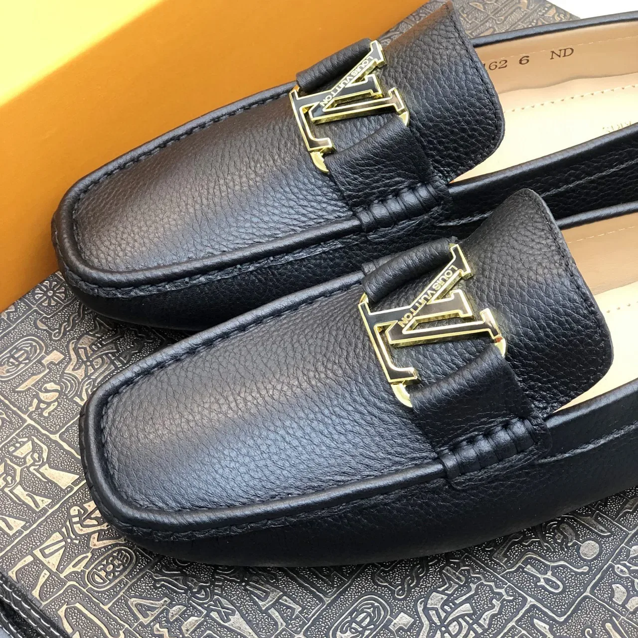 Louis Vuitton LV Buckle Loafer Black Pebbled Leather Loafers 5