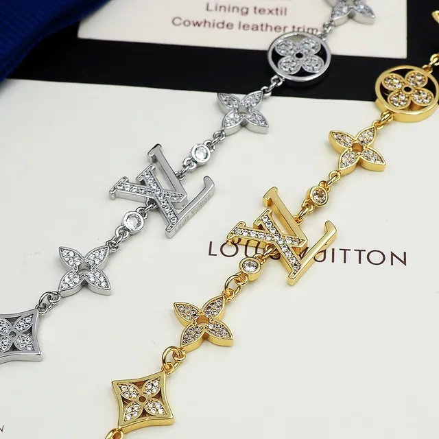 Louis Vuitton LV Flower Pavé-Crystal Gold-Tone Bracelet 5