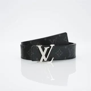 لويس فويتون LV Initiales أسود مونوجرام حزام جلدي