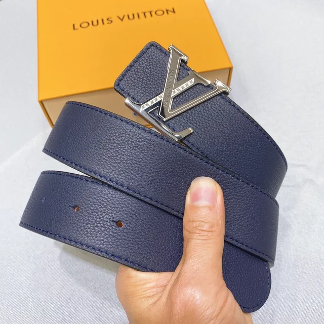 Louis Vuitton LV Initiales Navy Blue Leather Belt 3