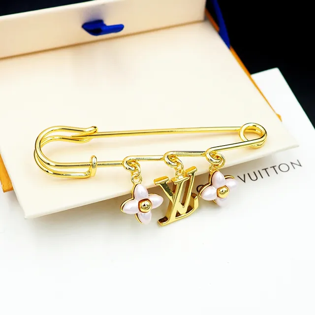 Louis Vuitton LV Monogramme Charme Floral Broche Or Rose Épingle de Sécurité Pendante 2