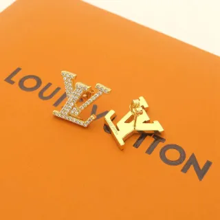 Louis Vuitton LV Monogram Pavé e brincos de ouro polido