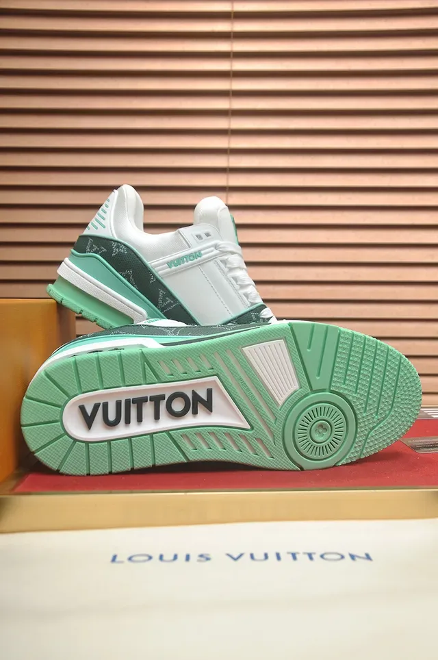 Louis Vuitton LV Trainer সবুজ সাদা মোনোগ্রামড ক্যানভাস লেয়ার্ড মিডসোল লাইফস্টাইল স্নিকার 3