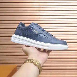 Louis Vuitton LV Trainer Navy White Low-Top Cuero Zapatillas Lifestyle