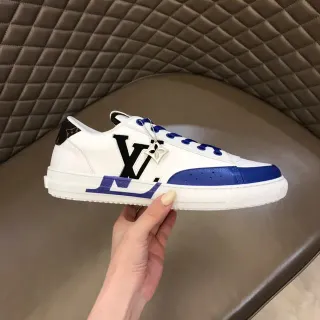 Louis Vuitton LV Trainer Branco e Azul Monogram Tênis lifestyle