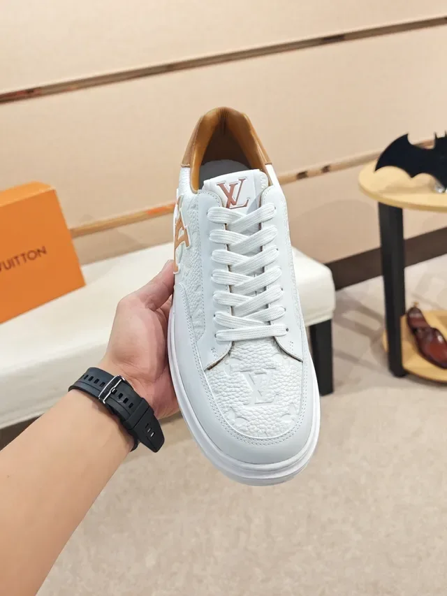 Louis Vuitton LV Trainer White and Tan Lifestyle Sneakers 5