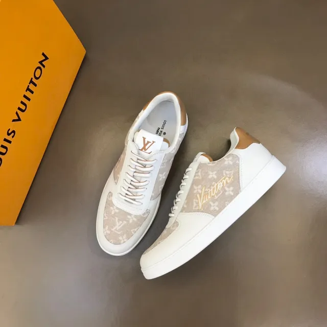 Louis Vuitton LV Trainer White Beige Low-Top Monogrammed Textile Panel Lifestyle Sneakers 8