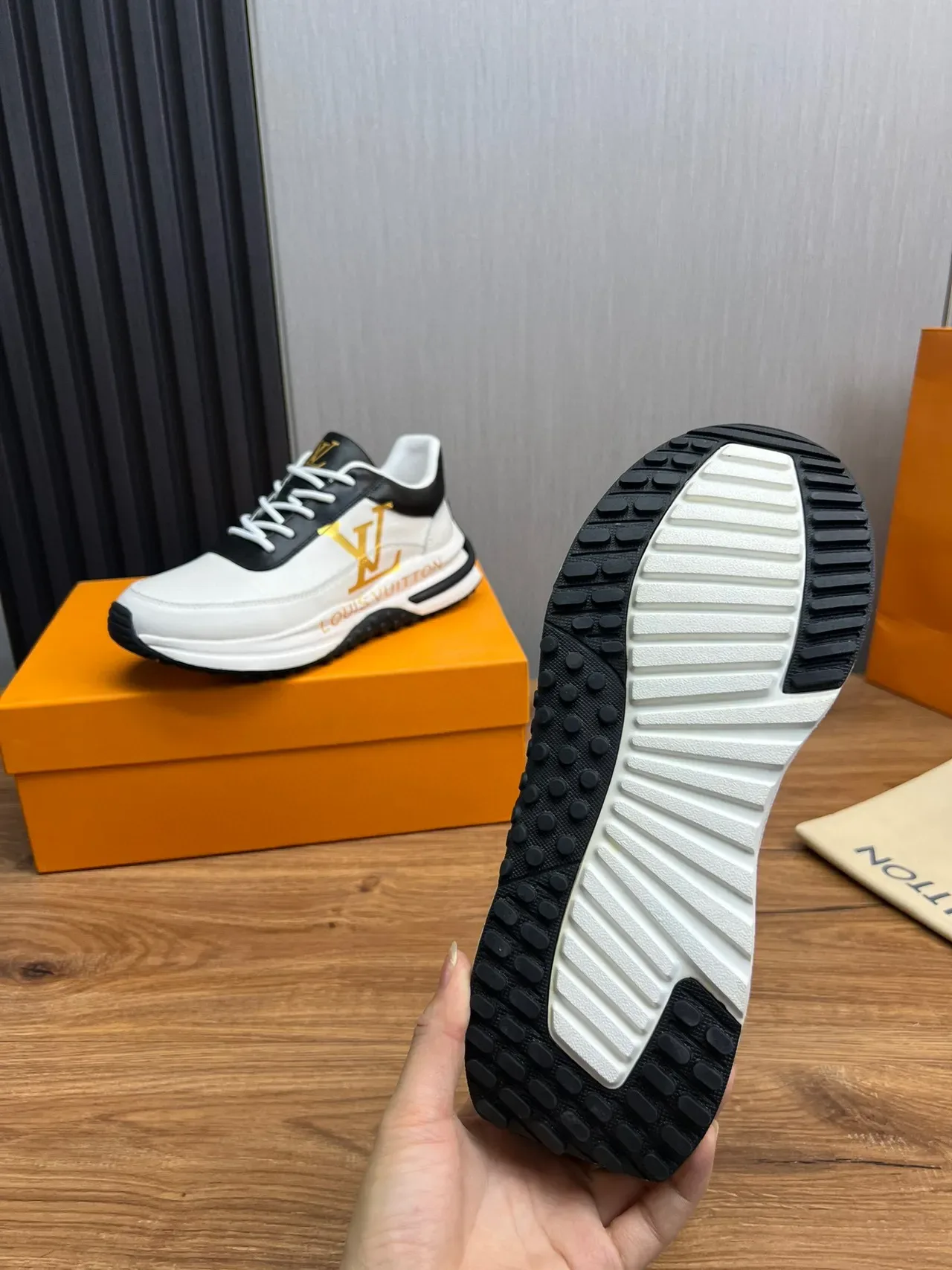 Louis Vuitton LV Trainer White Black Leather Upper Monogrammed Side Panel Lifestyle Sneakers 2