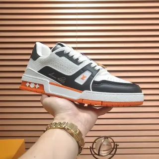 Louis Vuitton LV Trainer Blancos y Negros Low-Top Material Mixto Zapatillas Lifestyle