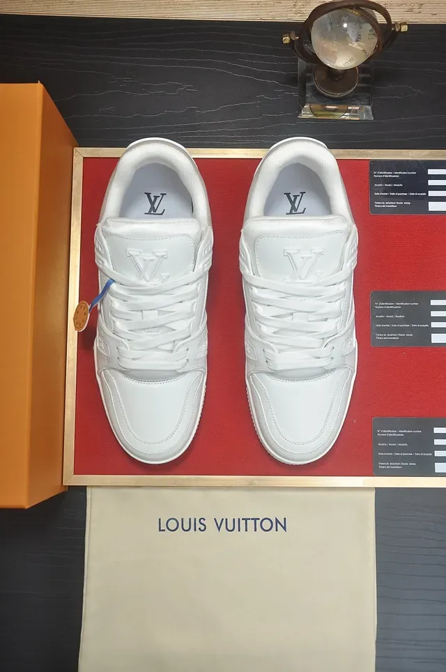Louis Vuitton LV Trainer White Monochrome Structured Layered Midsole Lifestyle Sneakers 5