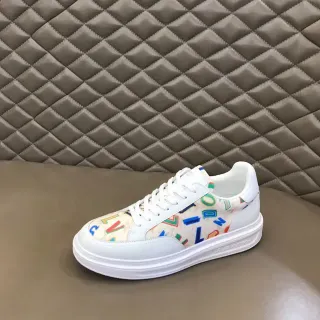 Louis Vuitton LV Trainer Branco Multicolor Tênis Lifestyle Topo Baixo Sola Plataforma
