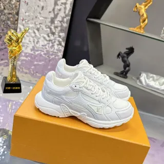 Louis Vuitton LV Trainer White Silhouette Layered Synthetic Overlays Chunky Sneakers