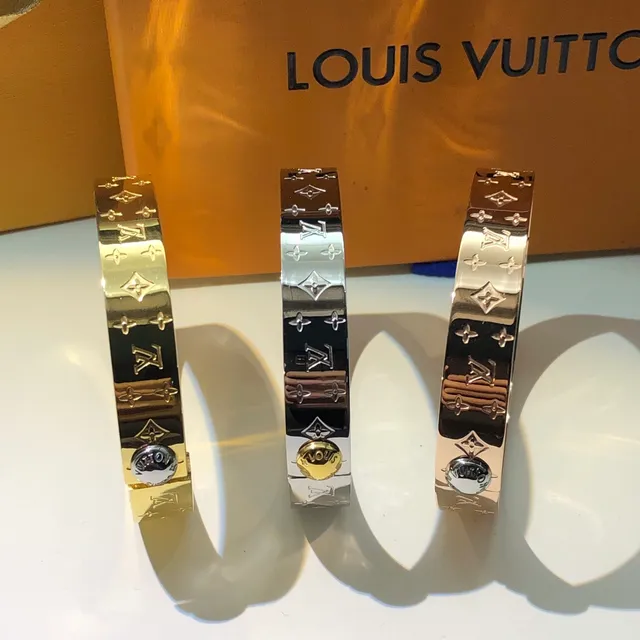 Louis Vuitton Monogram pulseira dourado prata tom dourado rosa pulseiras 3