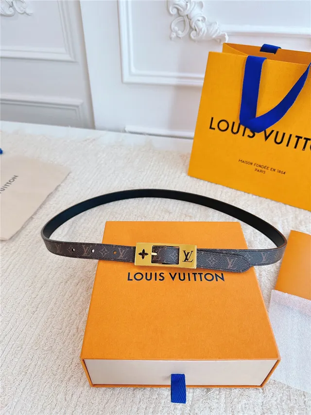 Louis Vuitton Monogramme Toile Doré Boucle Ceinture en Cuir 8