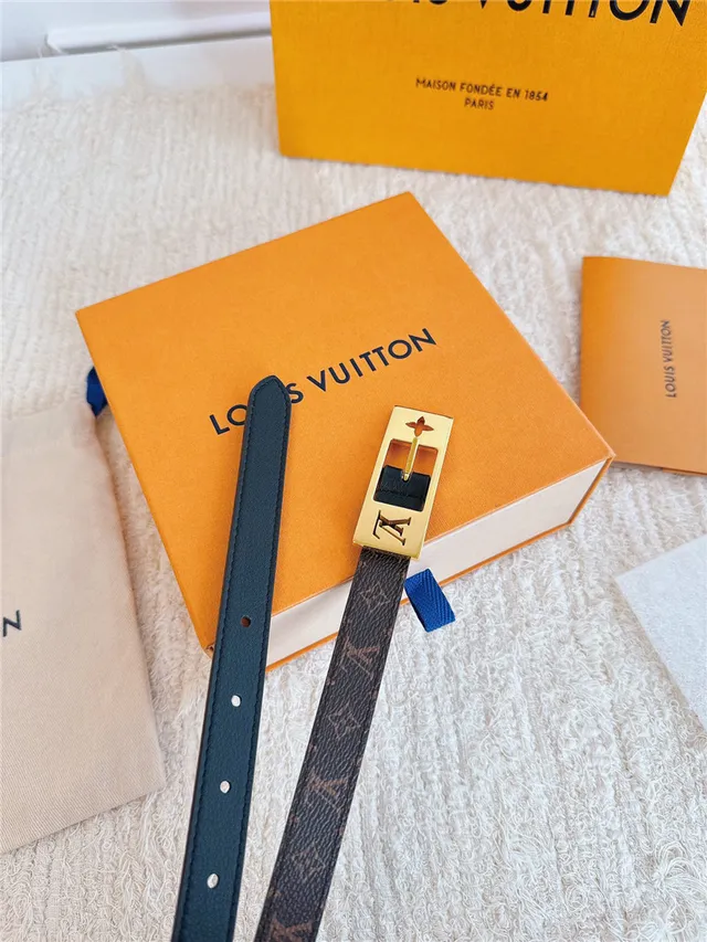 Louis Vuitton Monogramme Toile Doré Boucle Ceinture en Cuir 9