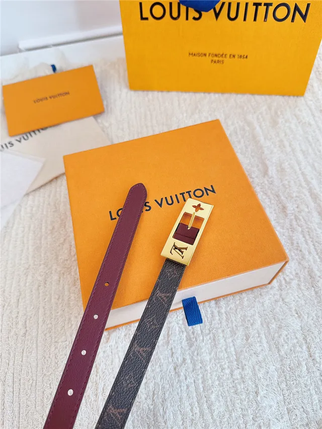 Louis Vuitton Monogramme Toile Doré Boucle Ceinture en Cuir 18