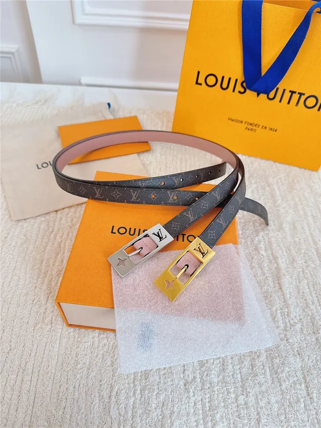 Louis Vuitton Monogramme Toile Doré Boucle Ceinture en Cuir 20