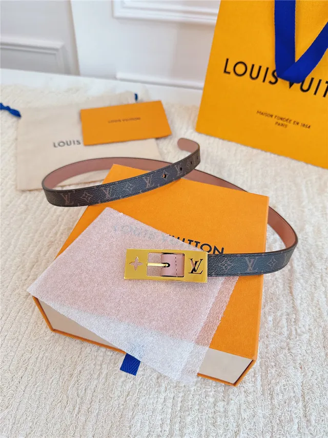 Louis Vuitton Monogramme Toile Doré Boucle Ceinture en Cuir 23