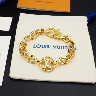 Louis Vuitton Monogram सلسलة ذهبية اللون سوارة