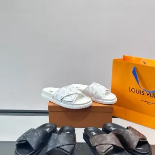 Louis Vuitton Monogram Mulas de plataforma con doble correa