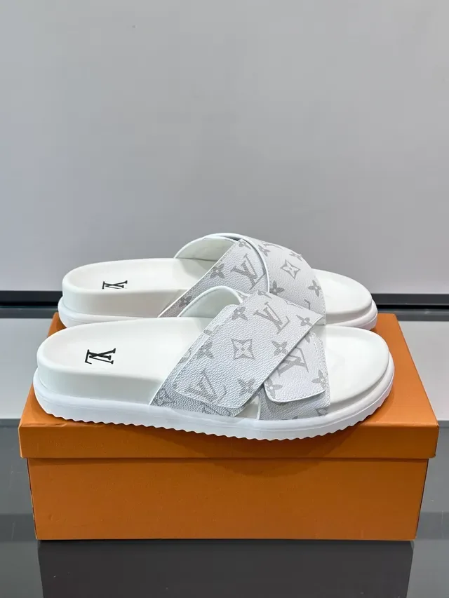 Louis Vuitton Monogram Double-Strap Platform Slippers 8