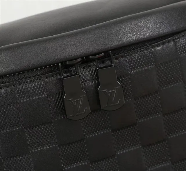 Louis Vuitton Monogram embossado preto saco de cintura de moda 11