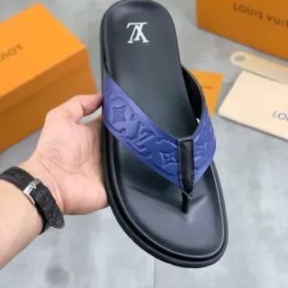 Louis Vuitton Chanclas de dedo con Monograma Azul y Negro