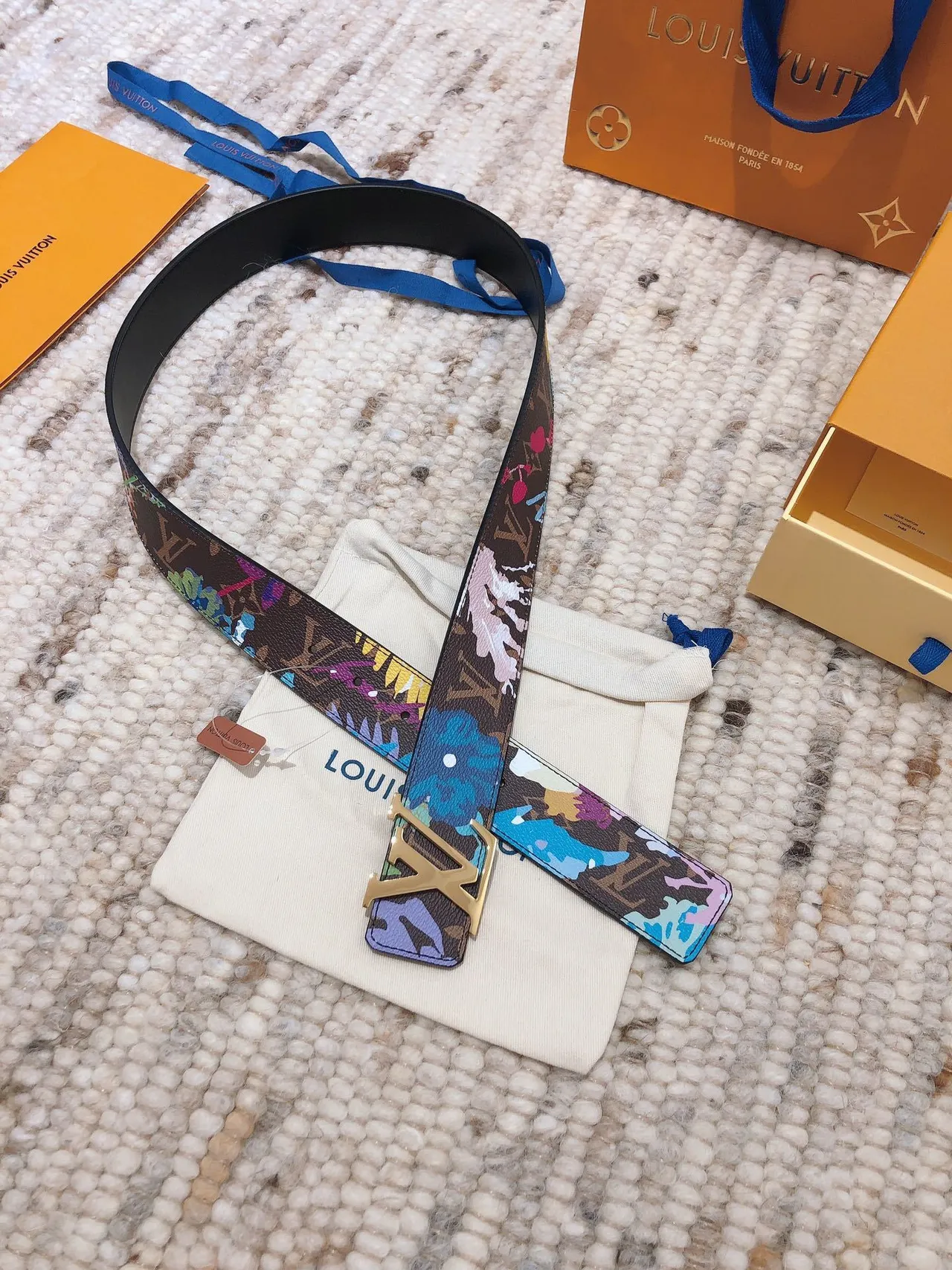 Louis Vuitton Monogram Floral Print Leather Belt 5