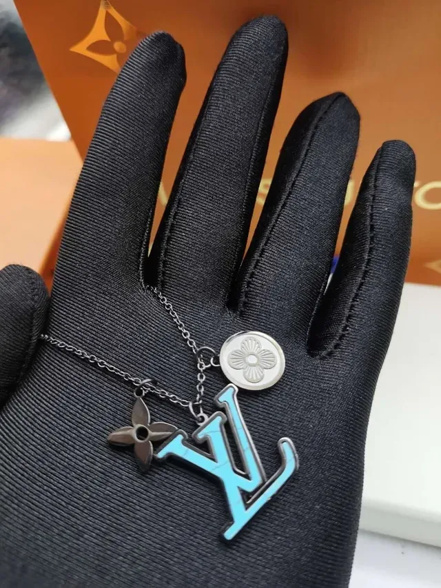 Louis Vuitton Monogram Flower Multi-Charm Turquoise Enamel Necklace 4