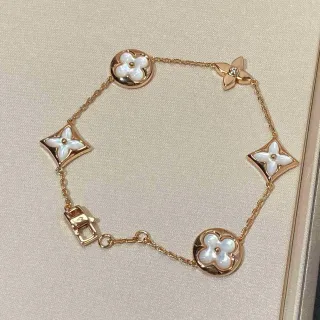 Pulsera Louis Vuitton Monogram Flower Oro Rosa y Blanco Madreperla