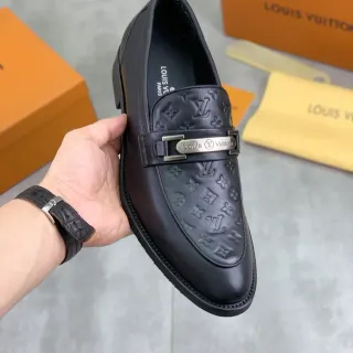 Louis Vuitton Monogram Loafer أحذية جلد أسود