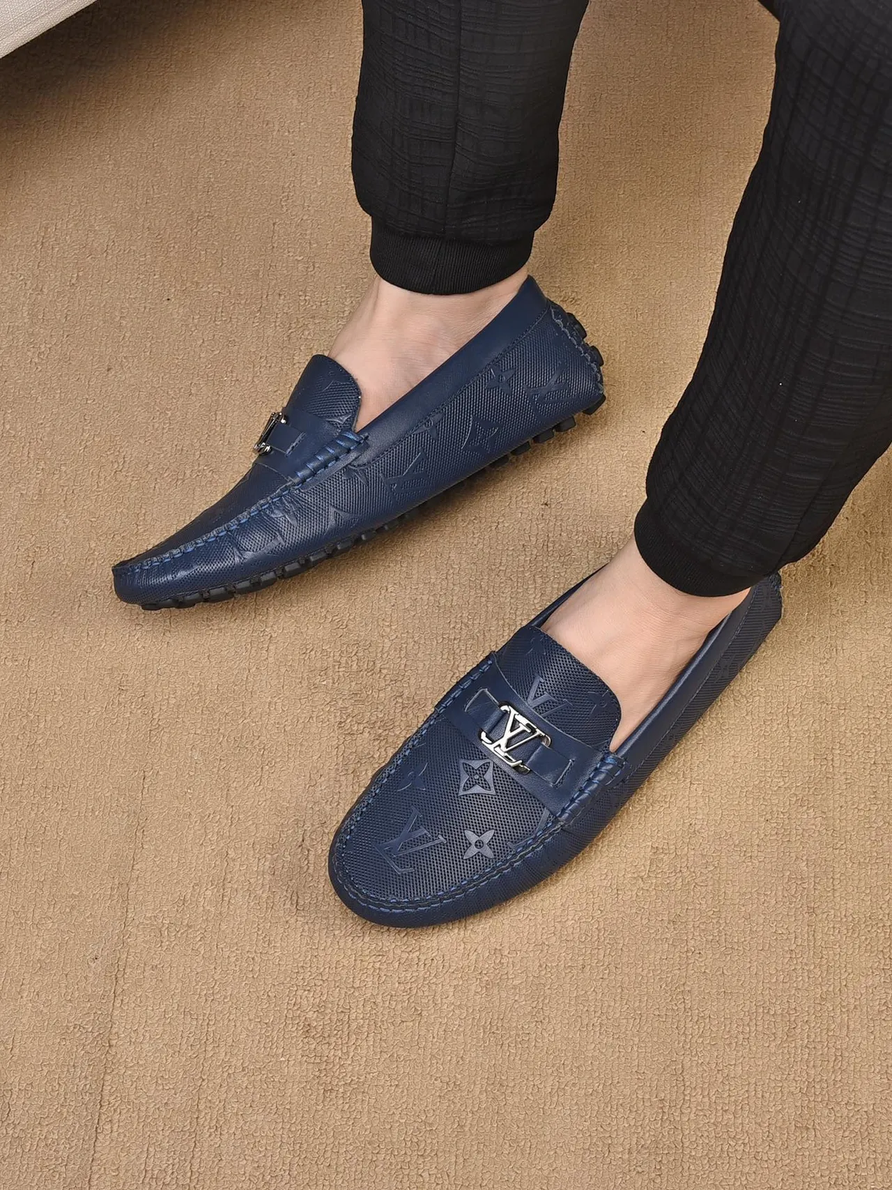 Louis Vuitton Monogram ميزون أزرق بحري جلد 3