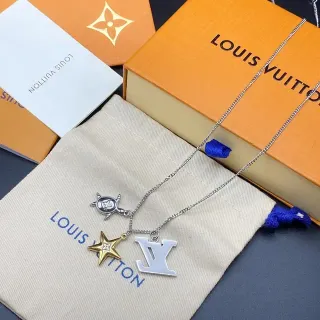 Louis Vuitton Multi-Pendant Corrente Prata e Dourado