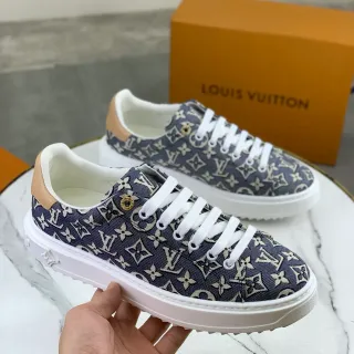 Louis Vuitton Navy Beige Monogram Canvas Suela Plataforma Lifestyle Sneakers