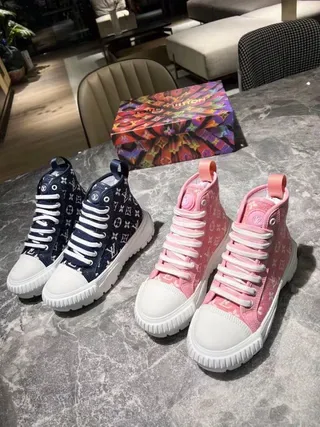 Louis Vuitton Navy White High-Top Monogrammed Canvas Lifestyle Sneakers 8
