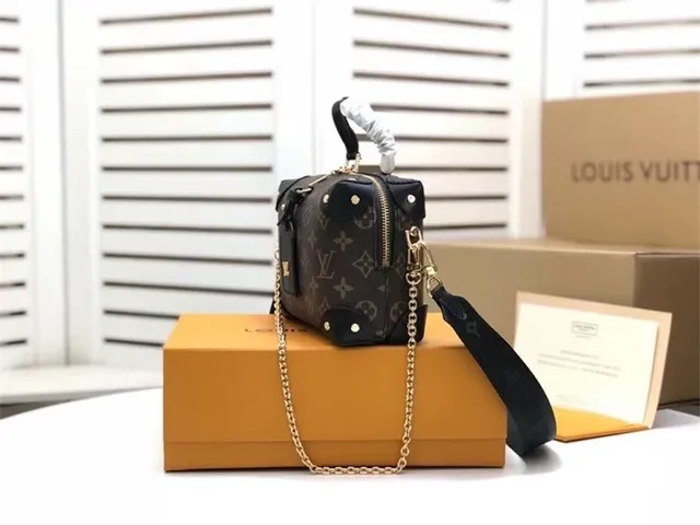 Louis Vuitton Petite Malle Black Monogram Canvas Boston Bag 17