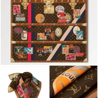 Louis Vuitton Petite Malle Sticker-Decorated Monogram Canvas Suitcase