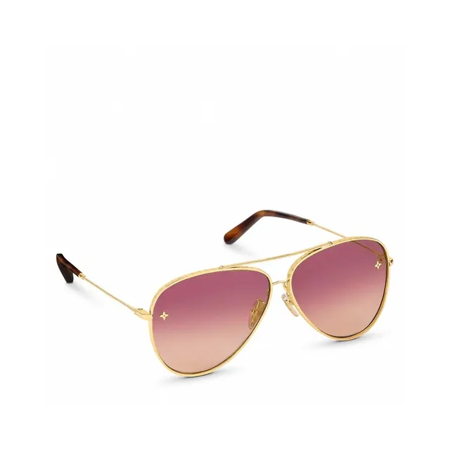 Louis Vuitton Pilot Aviador Gafas de Sol Dorado Monograma Espejadas 3