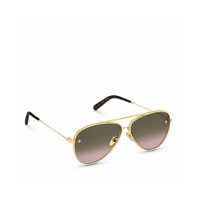Louis Vuitton Pilot Aviador Gafas de Sol Dorado Monograma Espejadas 4