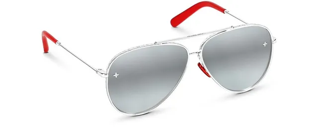 Louis Vuitton Pilot Aviador Gafas de Sol Dorado Monograma Espejadas 6