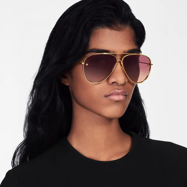 Louis Vuitton Pilot Aviador Gafas de Sol Dorado Monograma Espejadas 9
