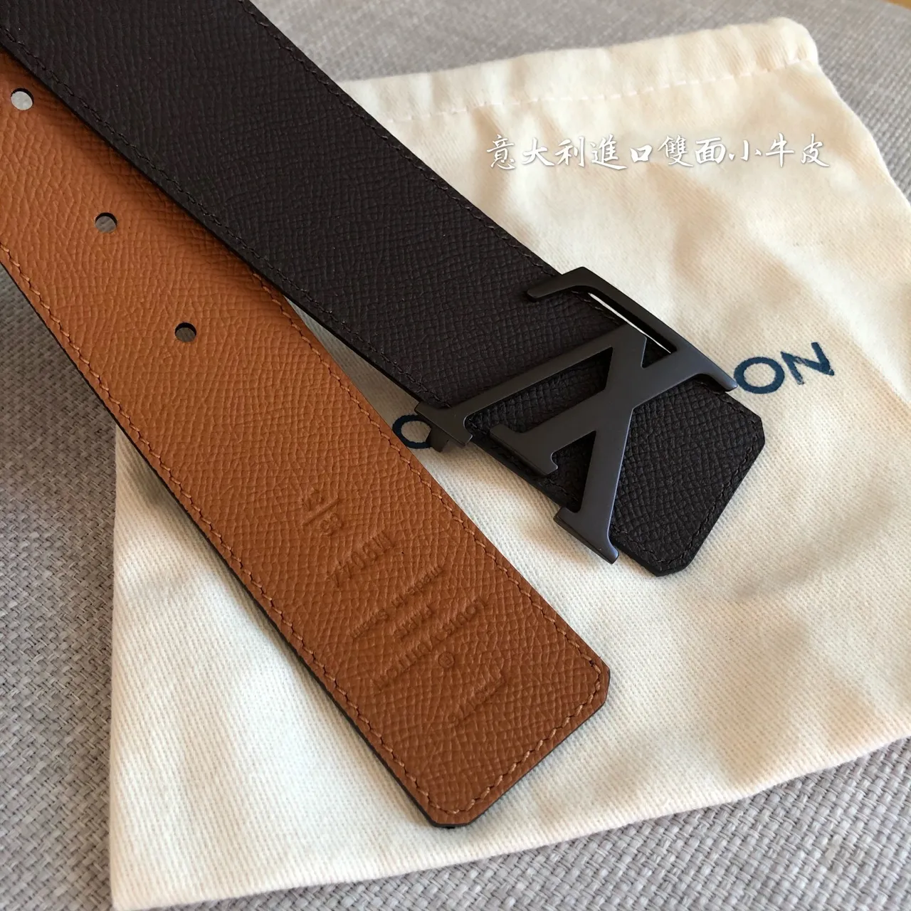 Louis Vuitton 可逆黑色米色皮革腰带 6