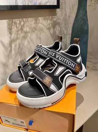 Louis Vuitton Run Away Black and White Gladiator Sandals 3